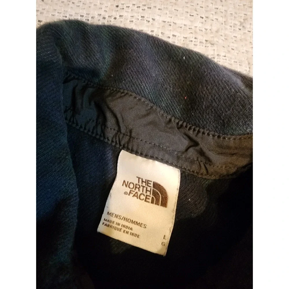 The North Face Mens Plaid Flannel Button Down Shirt‎ Navy Green NF0A7T56 Large